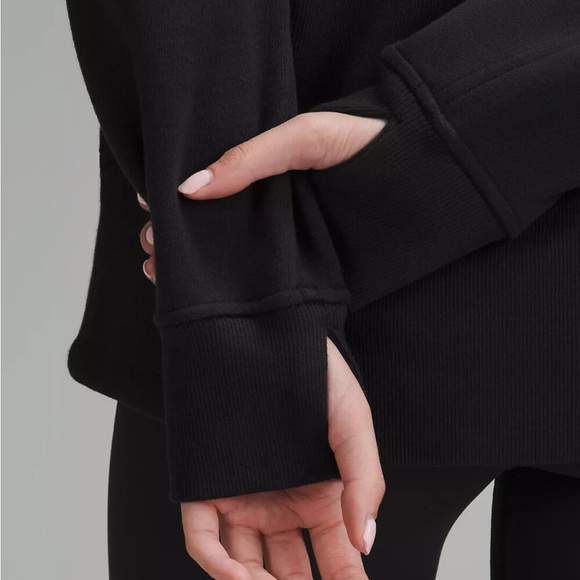 Scuba Oversized Funnel-Neck Half Zip Long Black / Gold Zipper - Picture 5 of 7